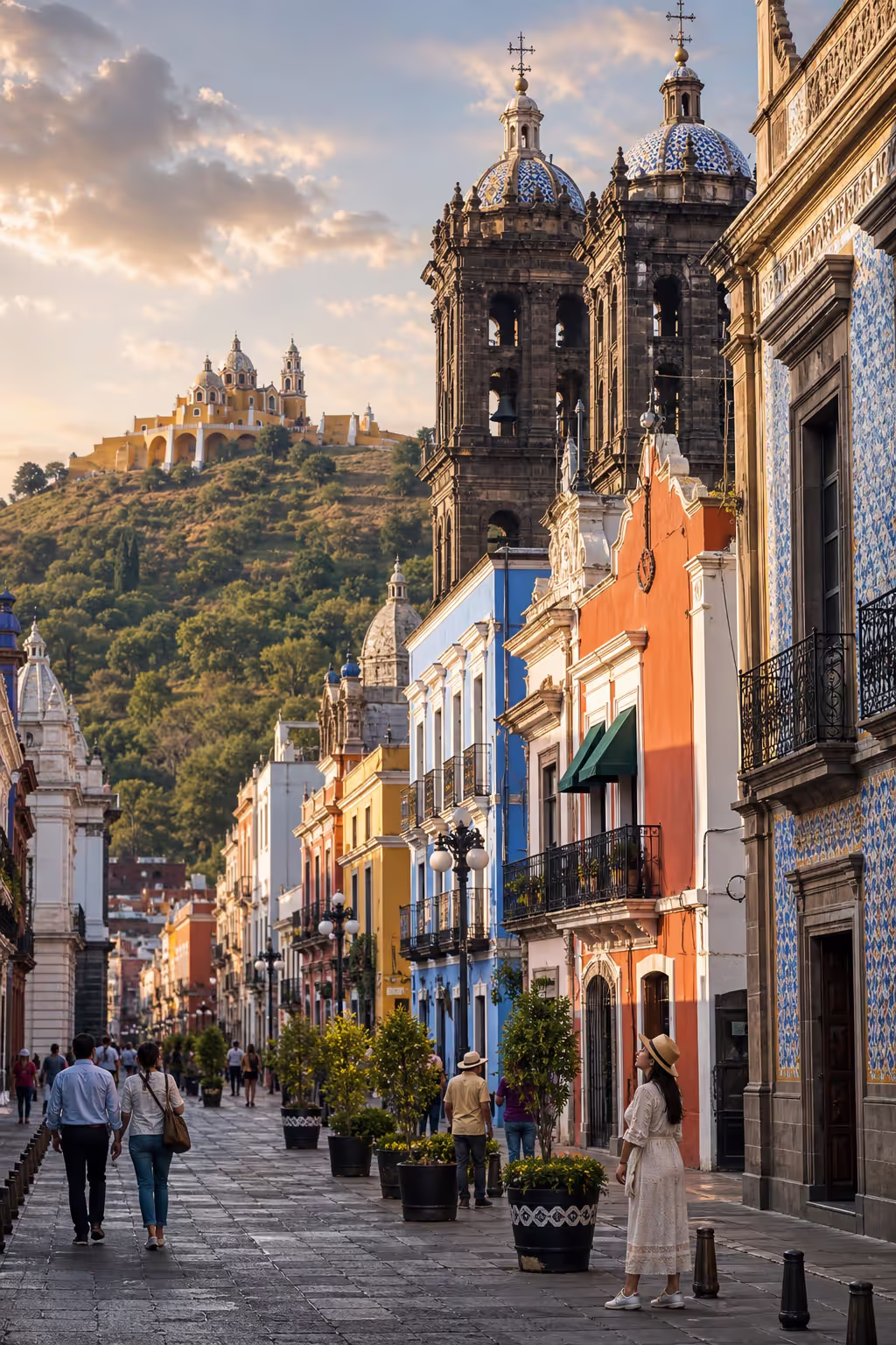 Centro histórico mexicano inspirado en Puebla y Cholula